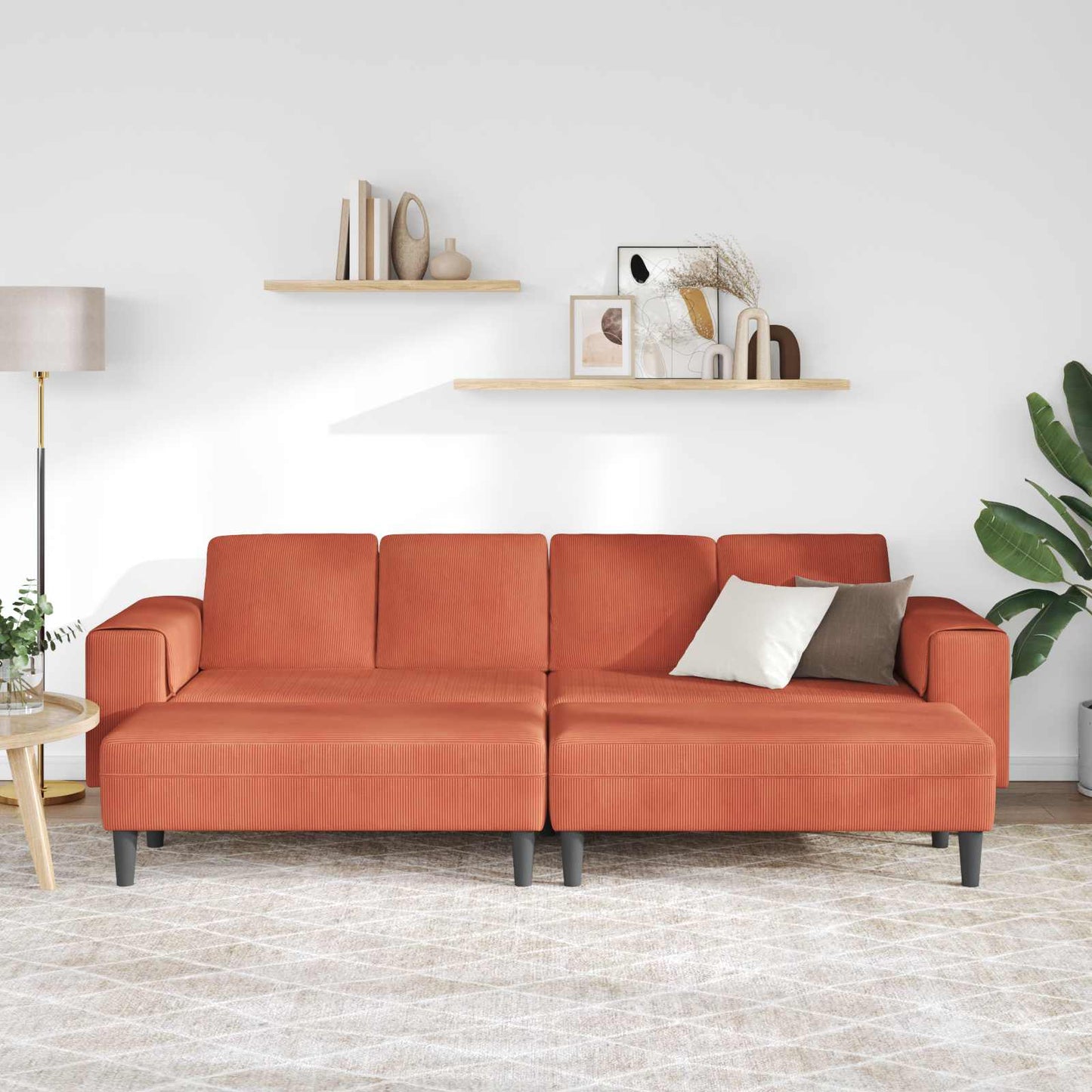 vidaXL Καναπές Κόκκινο Πορτοκαλί 250 x 188 x 76 εκ.