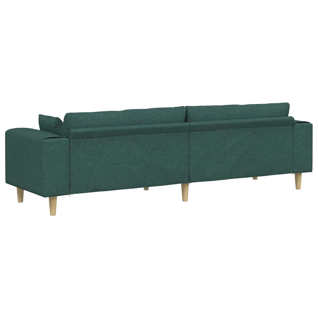 vidaXL Καναπές με μαξιλάρι Σκούρο Πράσινο 250 x 77 x 76 εκ. ύφασμα