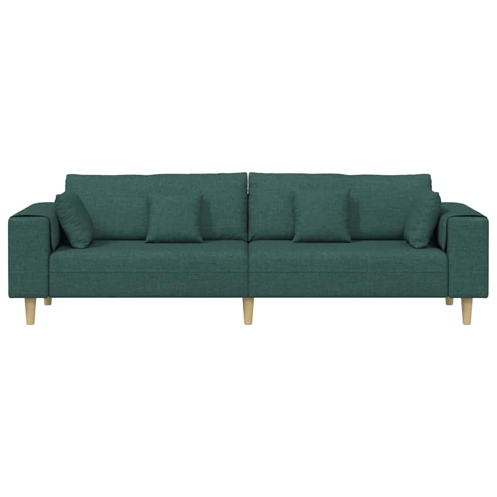 vidaXL Καναπές με μαξιλάρι Σκούρο Πράσινο 250 x 77 x 76 εκ. ύφασμα