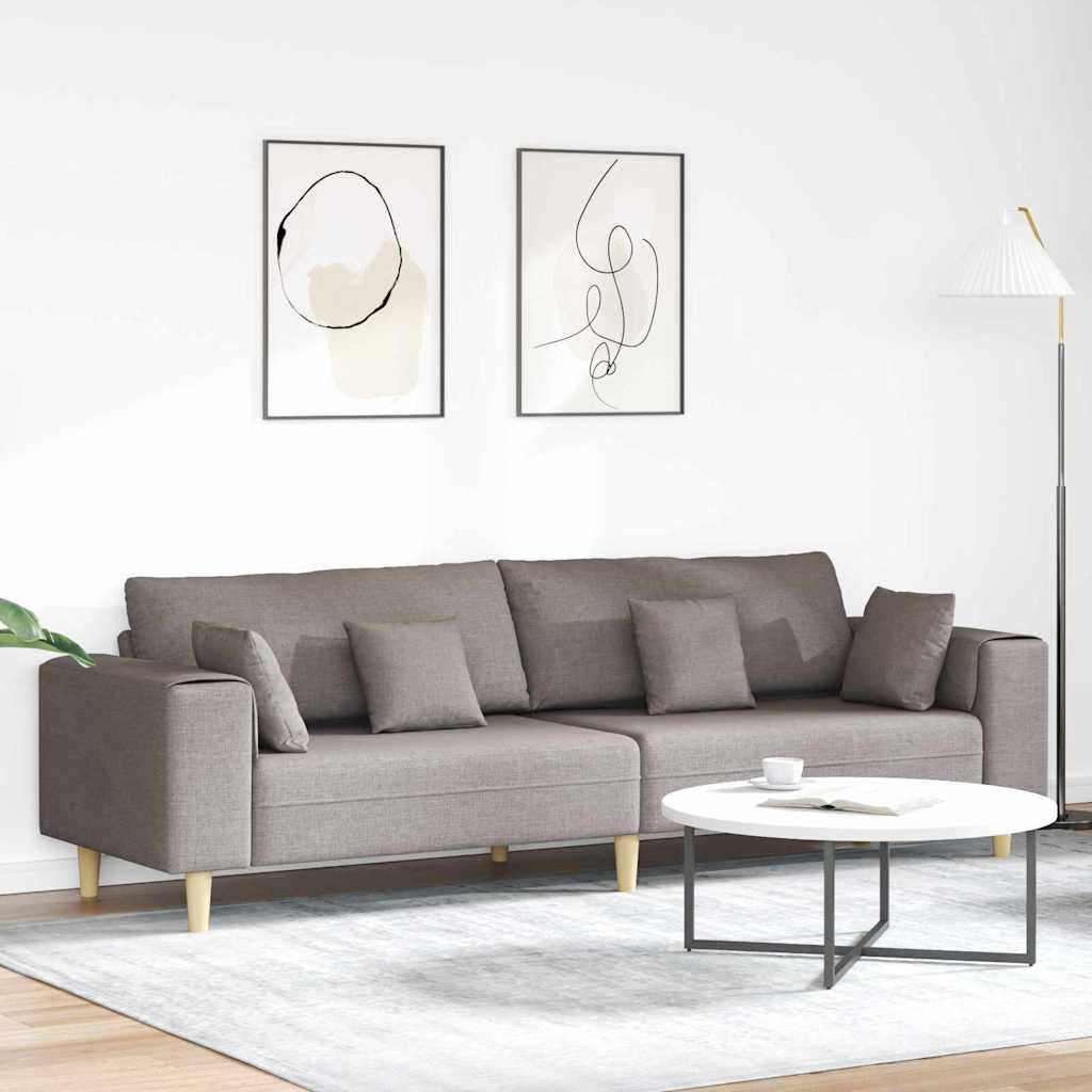 vidaXL Καναπές με μαξιλάρι Taupe 250 x 77 x 76 εκ. ύφασμα