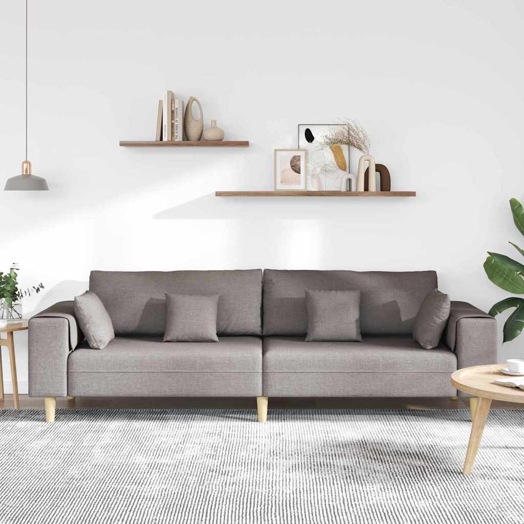 vidaXL Καναπές με μαξιλάρι Taupe 250 x 77 x 76 εκ. ύφασμα