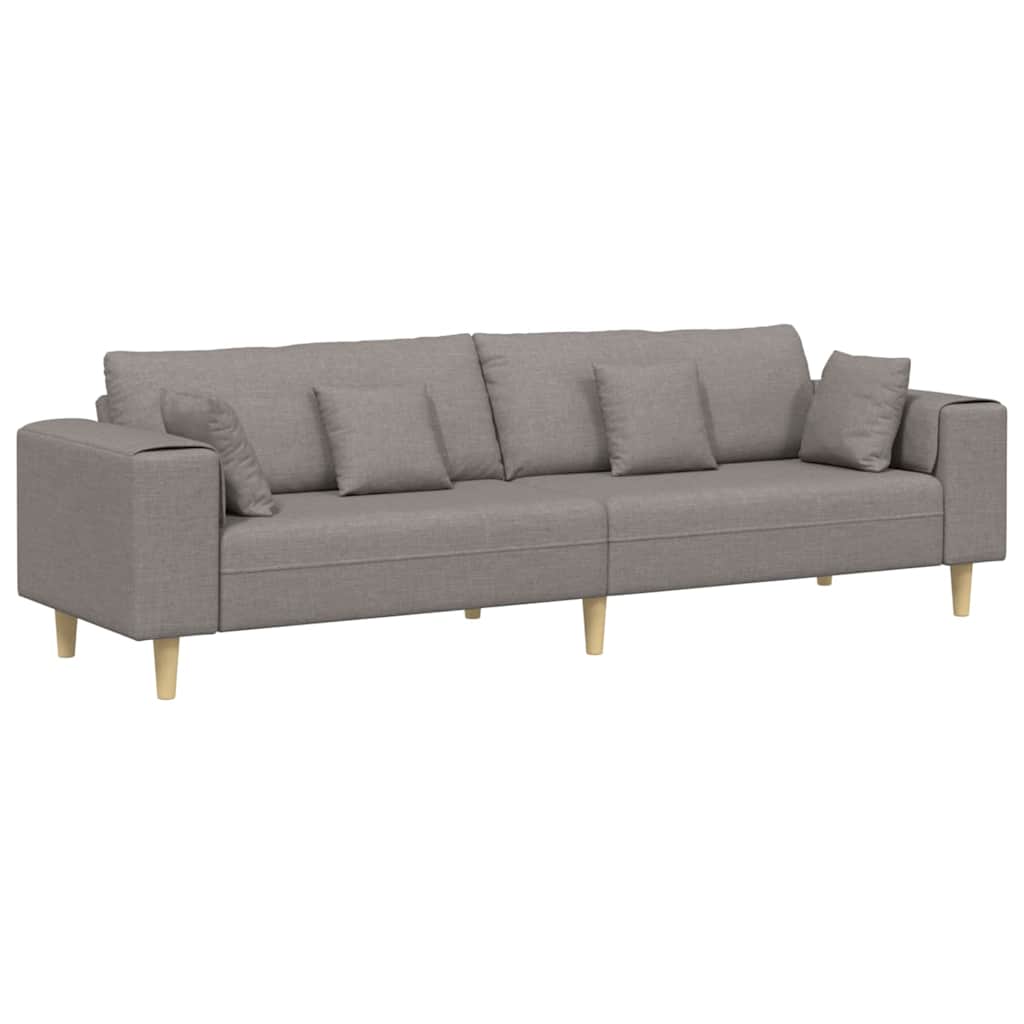 vidaXL Καναπές με μαξιλάρι Taupe 250 x 77 x 76 εκ. ύφασμα