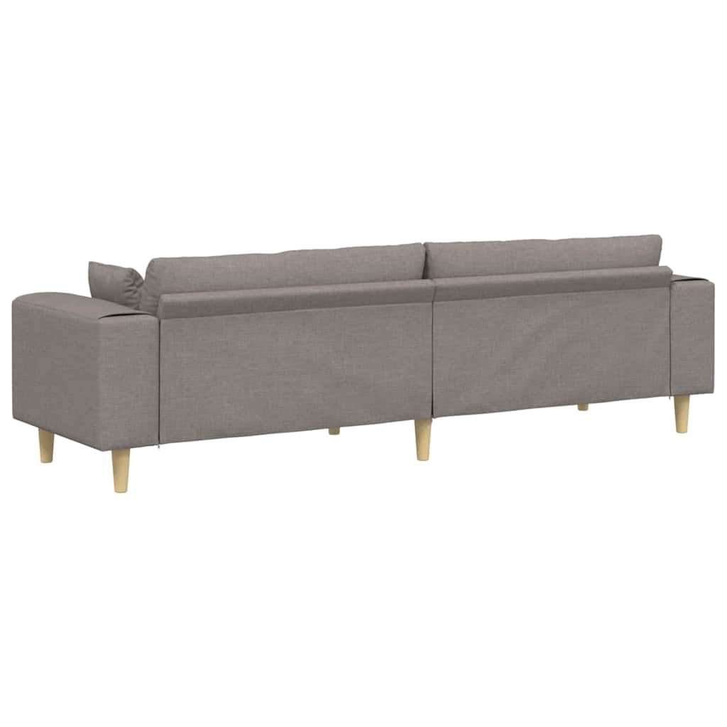 vidaXL Καναπές με μαξιλάρι Taupe 250 x 77 x 76 εκ. ύφασμα