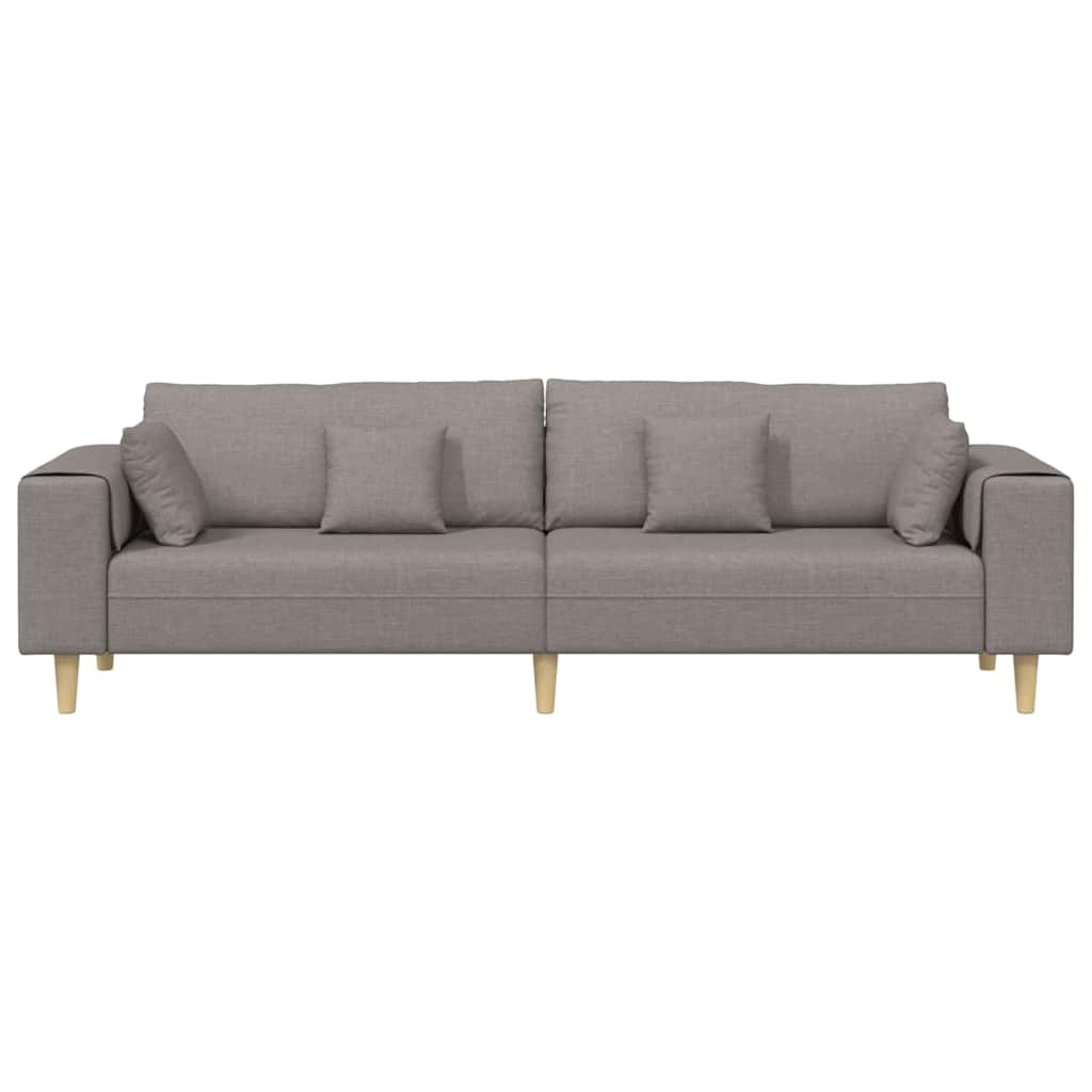 vidaXL Καναπές με μαξιλάρι Taupe 250 x 77 x 76 εκ. ύφασμα