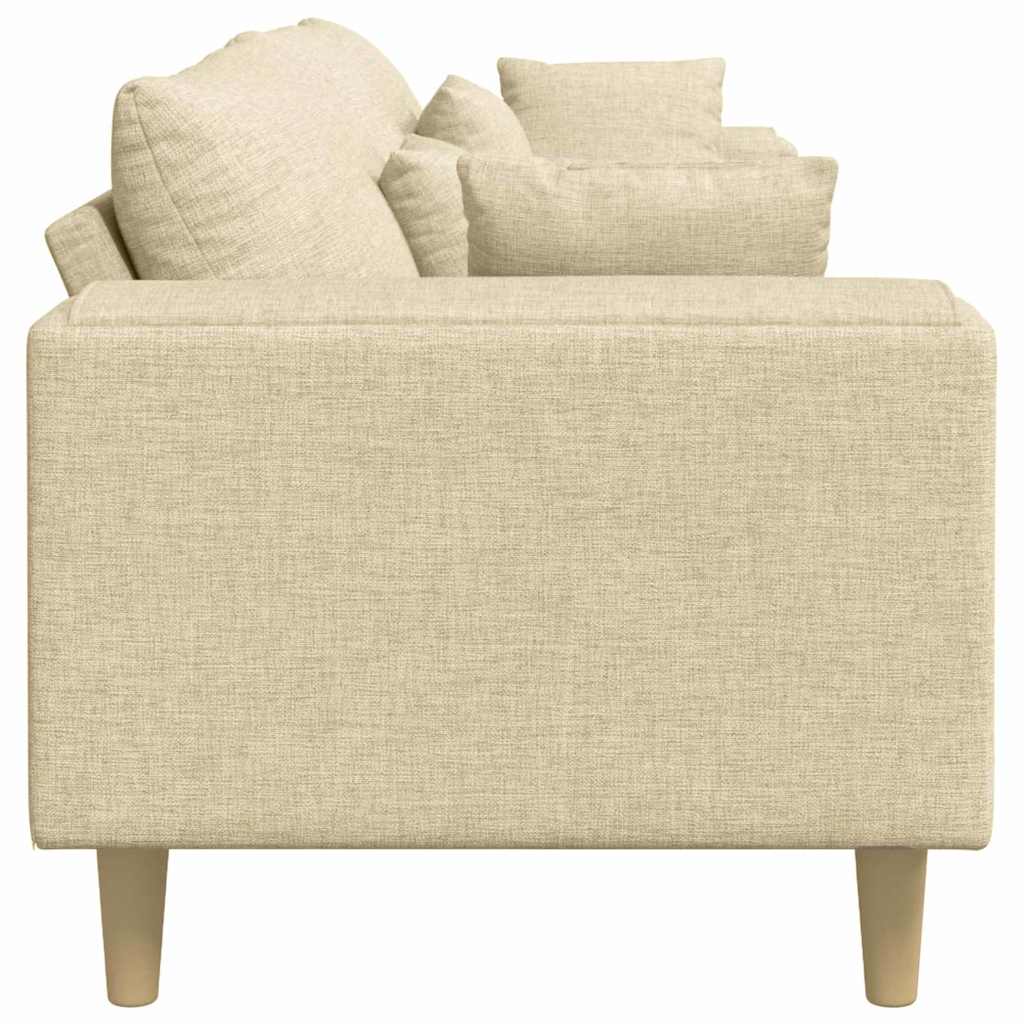 vidaXL Καναπές με μαξιλάρι Κρεμ 250 x 77 x 76 εκ. ύφασμα