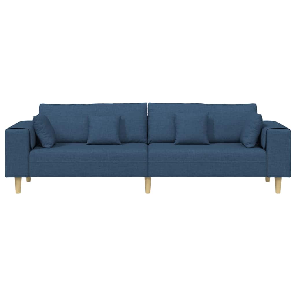 vidaXL Καναπές με μαξιλάρι Μπλε 250 x 77 x 76 εκ. ύφασμα
