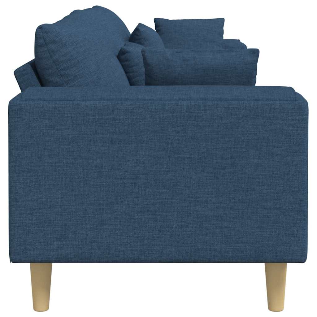 vidaXL Καναπές με μαξιλάρι Μπλε 250 x 77 x 76 εκ. ύφασμα