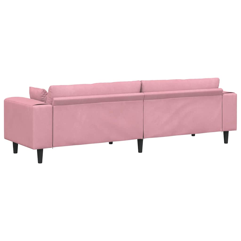 vidaXL Καναπές Ροζ 250 x 77 x 76 εκ. Βελούδο