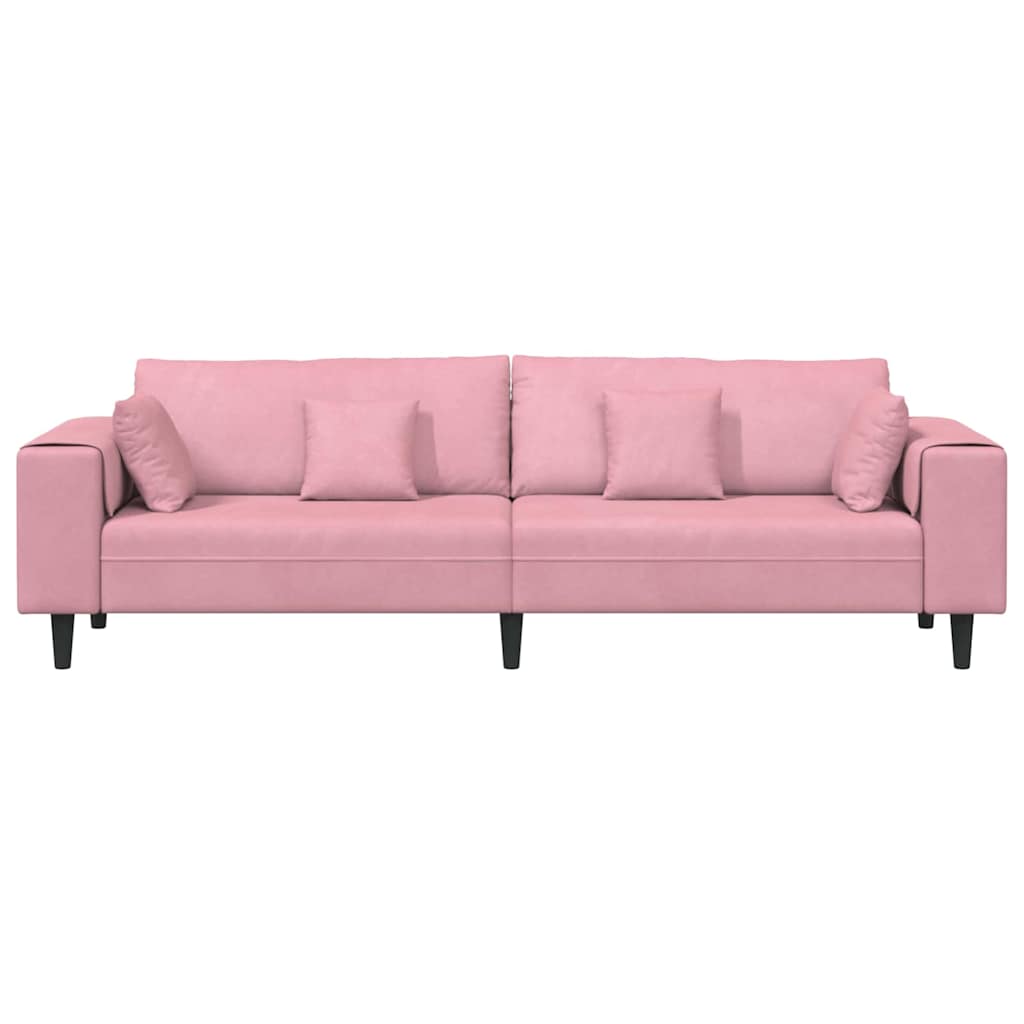 vidaXL Καναπές Ροζ 250 x 77 x 76 εκ. Βελούδο