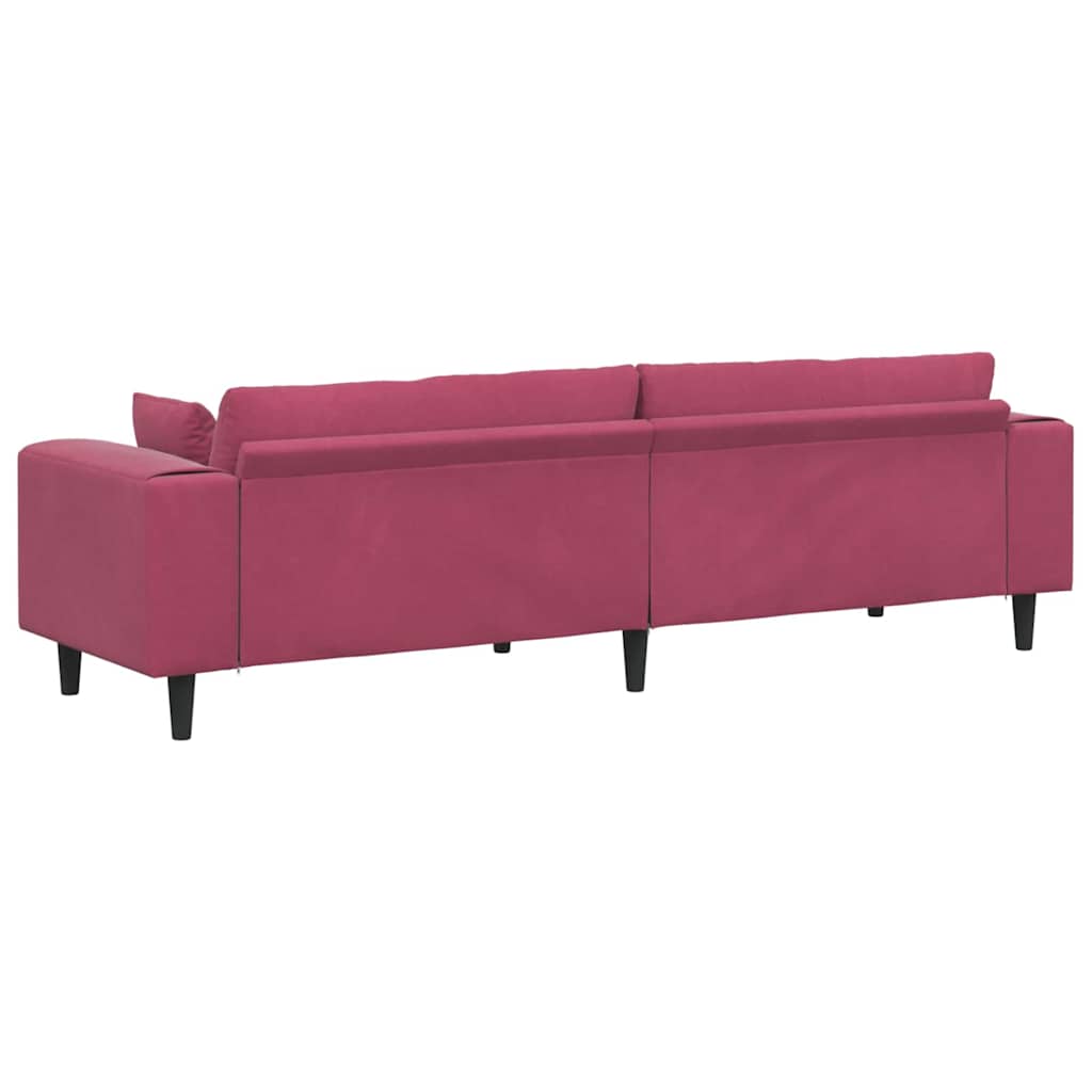 vidaXL Καναπές Κόκκινο 250 x 77 x 76 εκ. Βελούδο