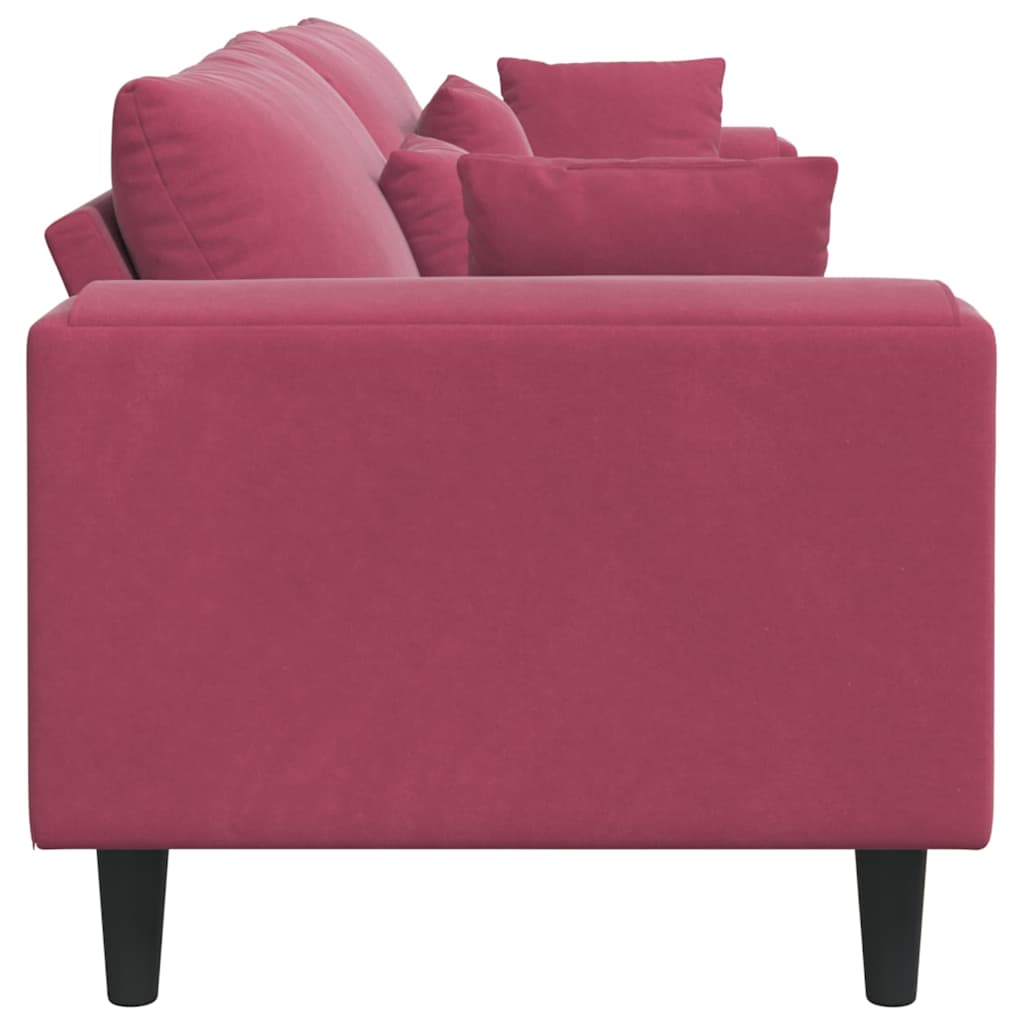 vidaXL Καναπές Κόκκινο 250 x 77 x 76 εκ. Βελούδο