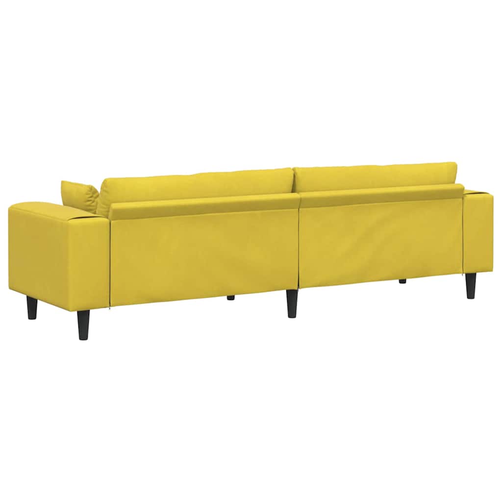 vidaXL Καναπές Κίτρινο 250 x 77 x 76 εκ. Βελούδο