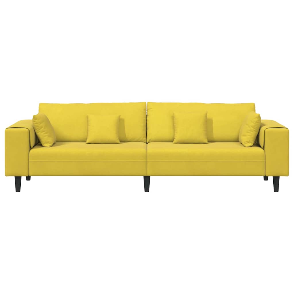 vidaXL Καναπές Κίτρινο 250 x 77 x 76 εκ. Βελούδο