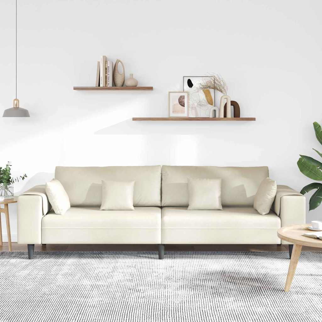 vidaXL Καναπές Κρεμ 250 x 77 x 76 εκ. Βελούδο