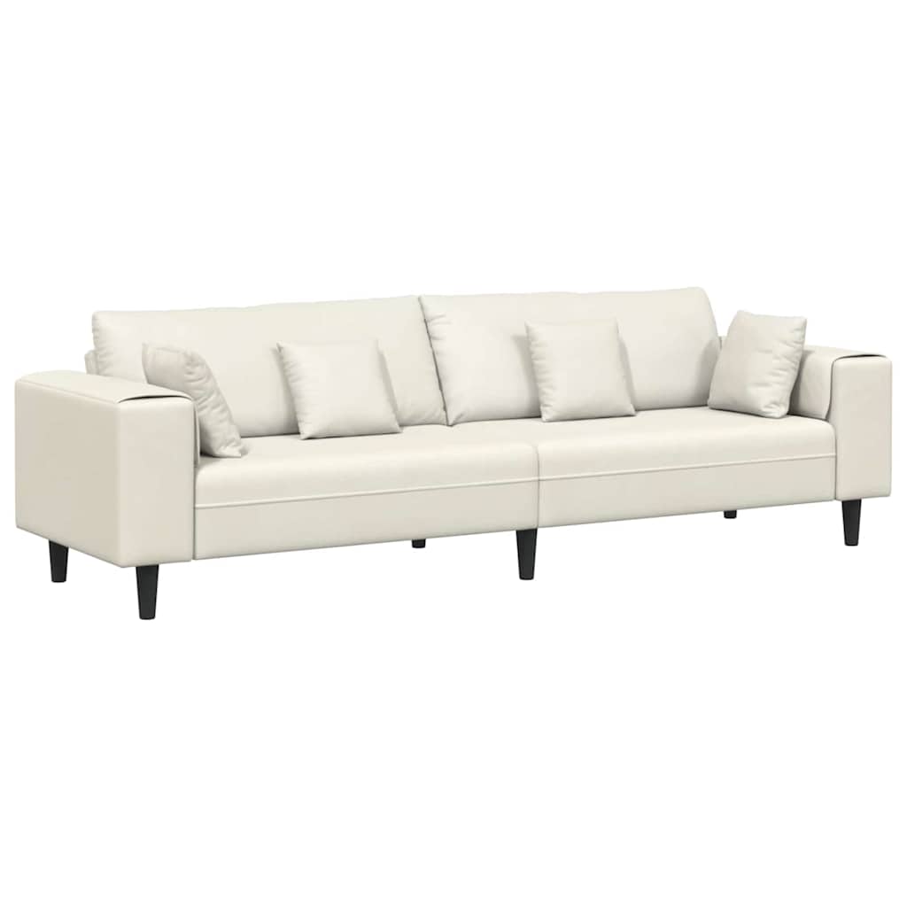 vidaXL Καναπές Κρεμ 250 x 77 x 76 εκ. Βελούδο