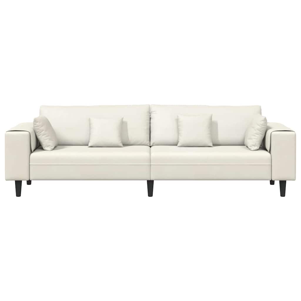 vidaXL Καναπές Κρεμ 250 x 77 x 76 εκ. Βελούδο