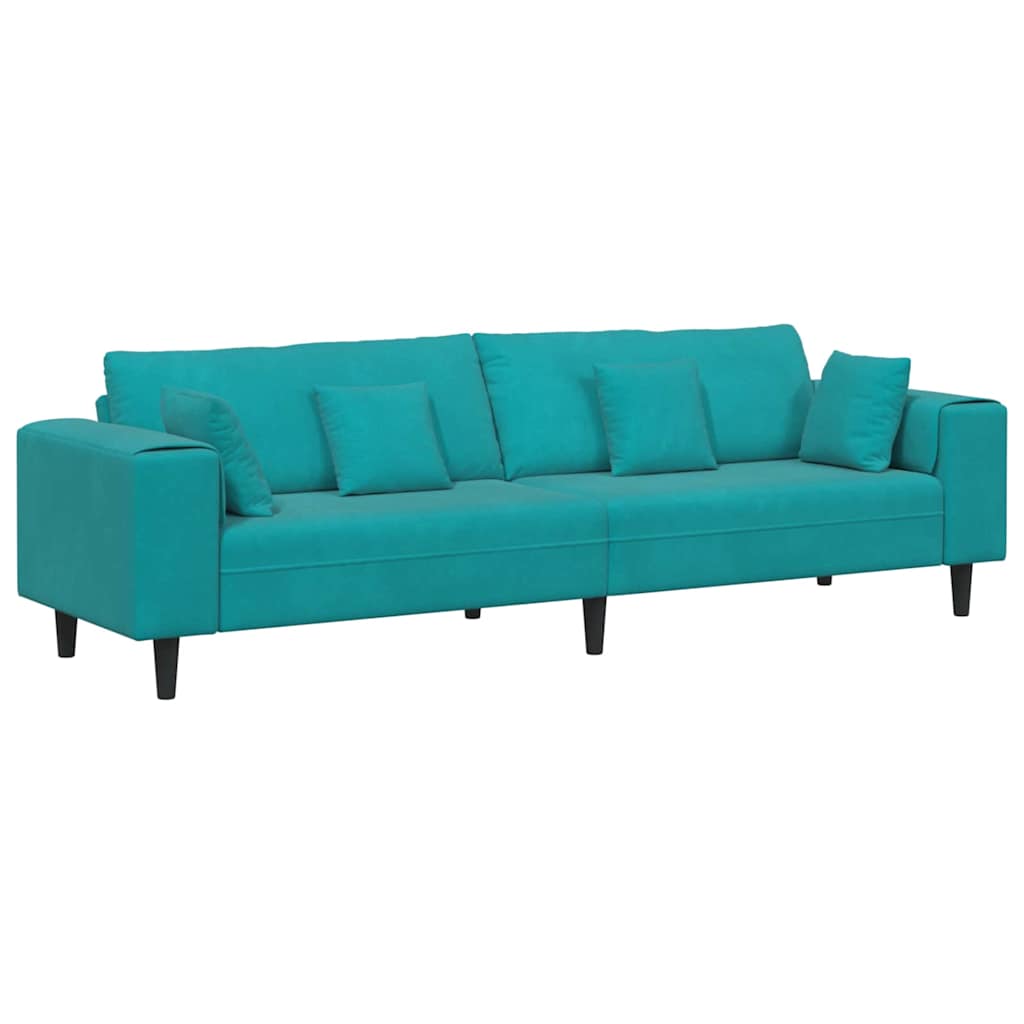 vidaXL Καναπές Τιρκουάζ 250 x 77 x 76 εκ. Βελούδο