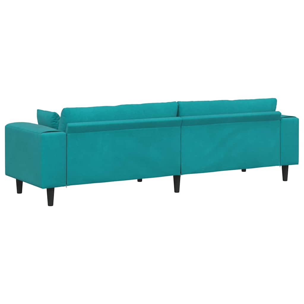 vidaXL Καναπές Τιρκουάζ 250 x 77 x 76 εκ. Βελούδο