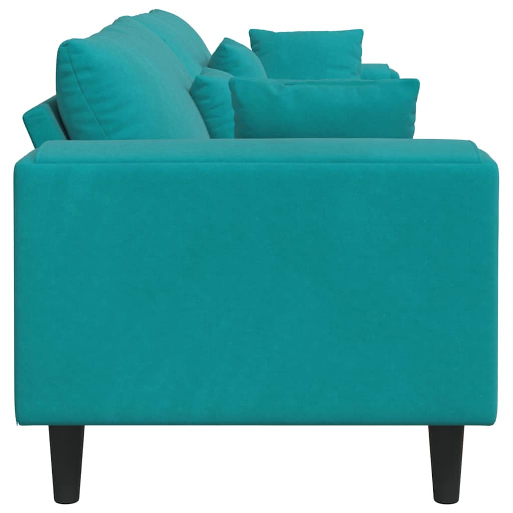 vidaXL Καναπές Τιρκουάζ 250 x 77 x 76 εκ. Βελούδο
