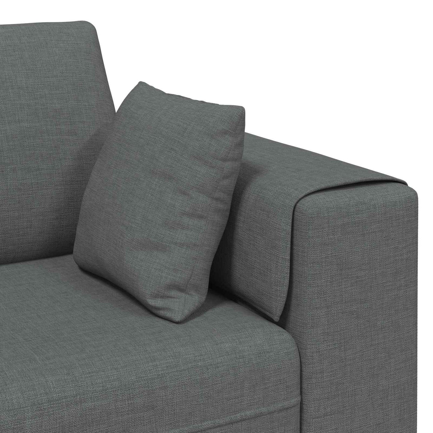 vidaXL Καναπές με μαξιλάρι 3 pcs Σκούρο Γκρι ύφασμα