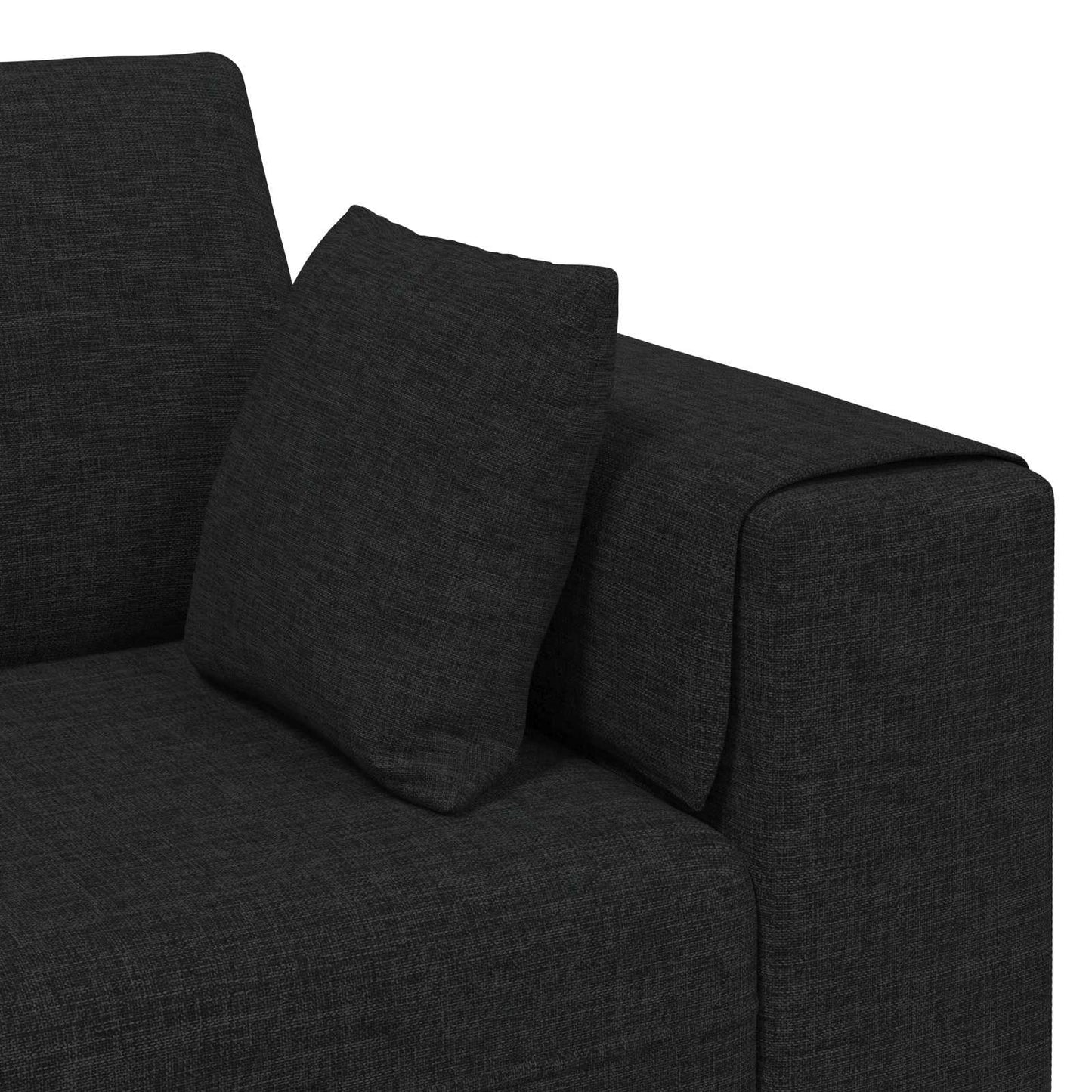 vidaXL Καναπές με μαξιλάρι 3 pcs Μαύρο ύφασμα