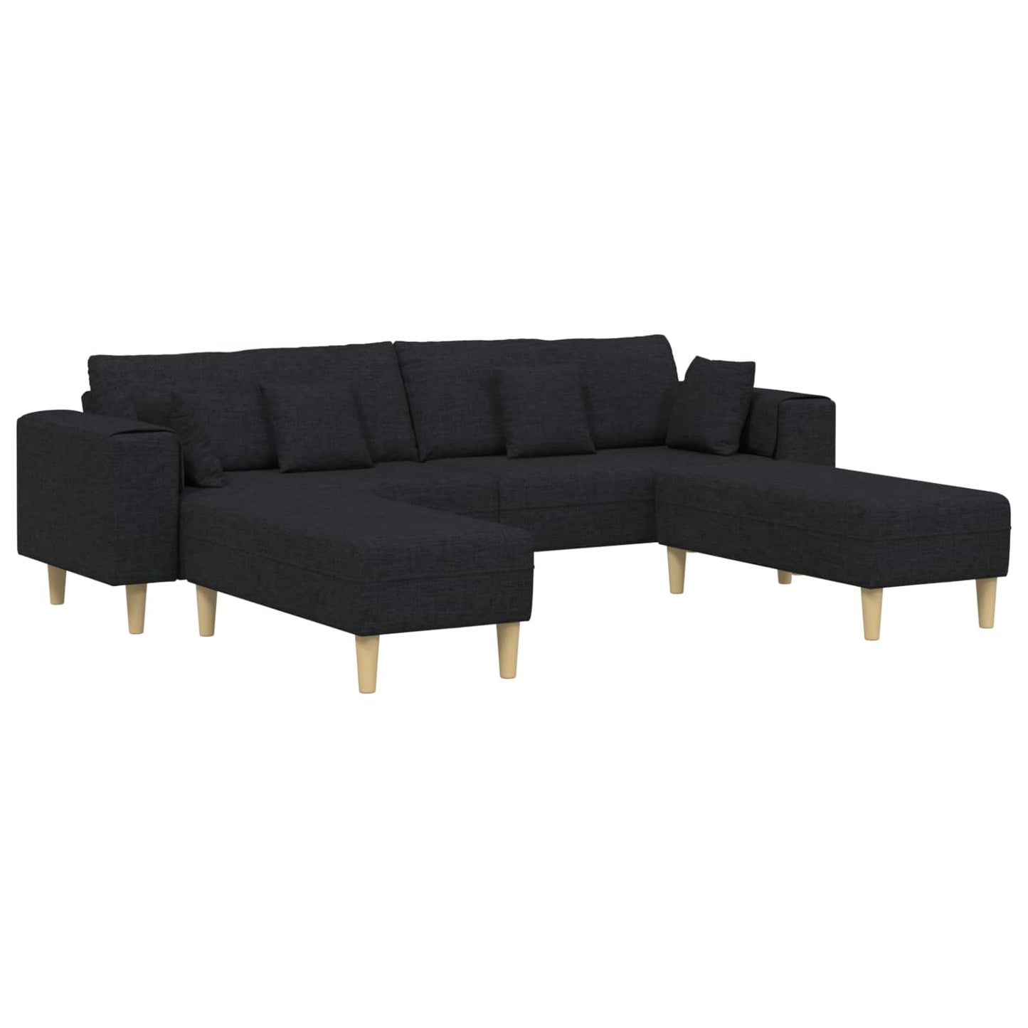 vidaXL Καναπές με μαξιλάρι 3 pcs Μαύρο ύφασμα