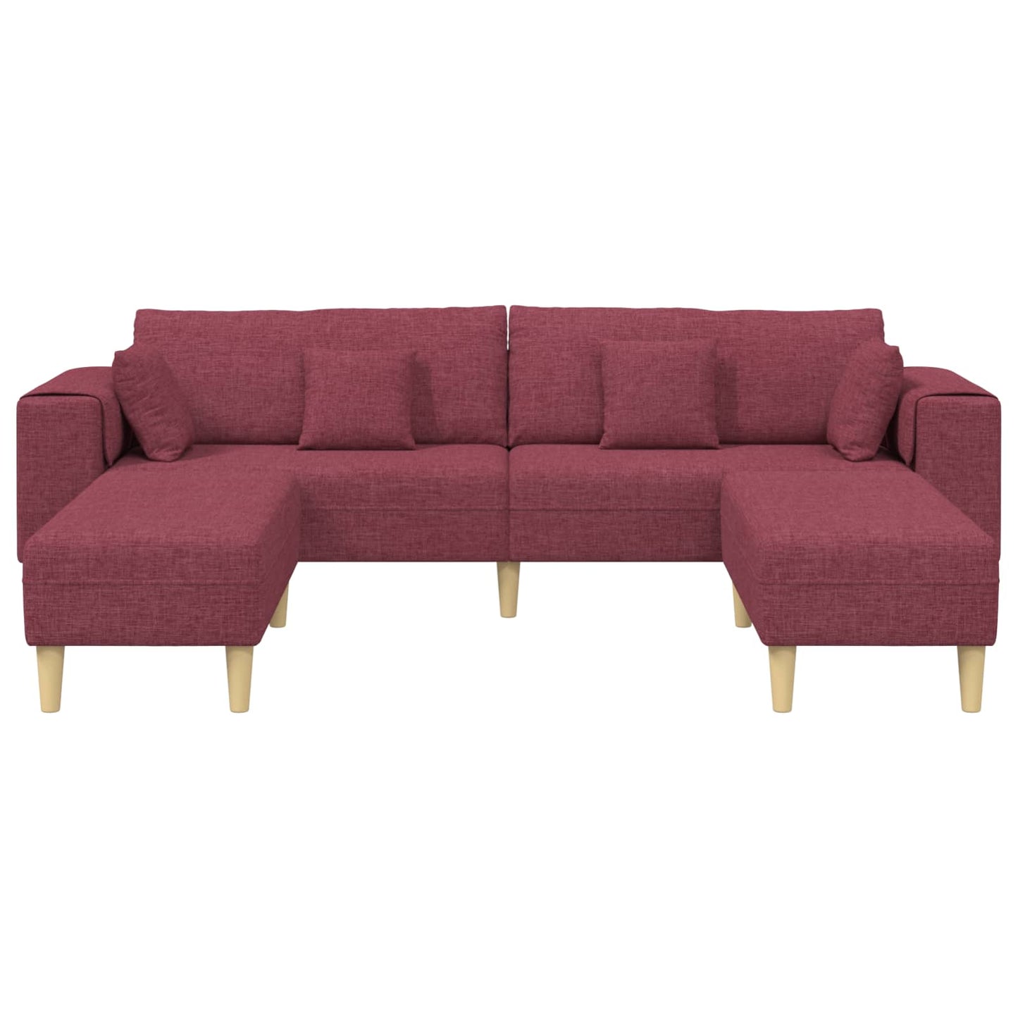 vidaXL Καναπές με μαξιλάρι 3 pcs Κόκκινο ύφασμα