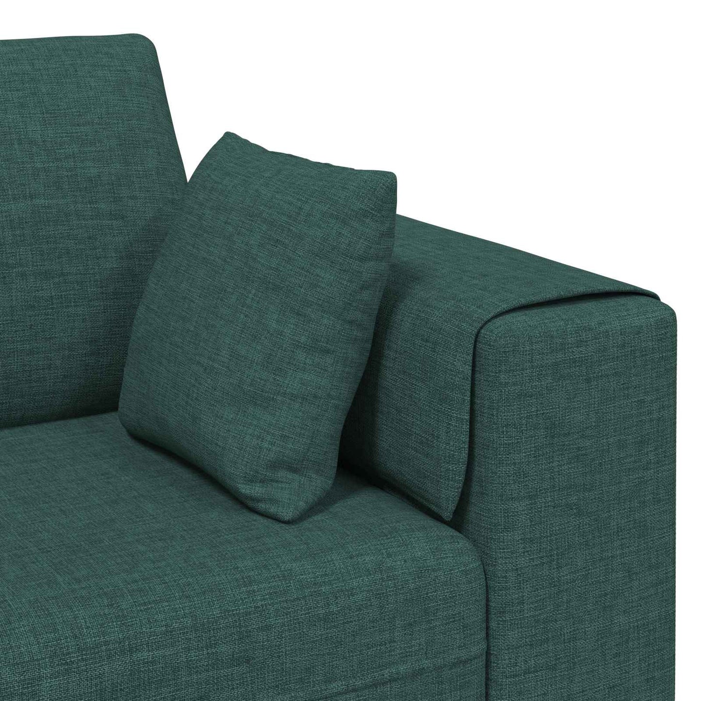 vidaXL Καναπές με μαξιλάρι 3 pcs Σκούρο Πράσινο ύφασμα