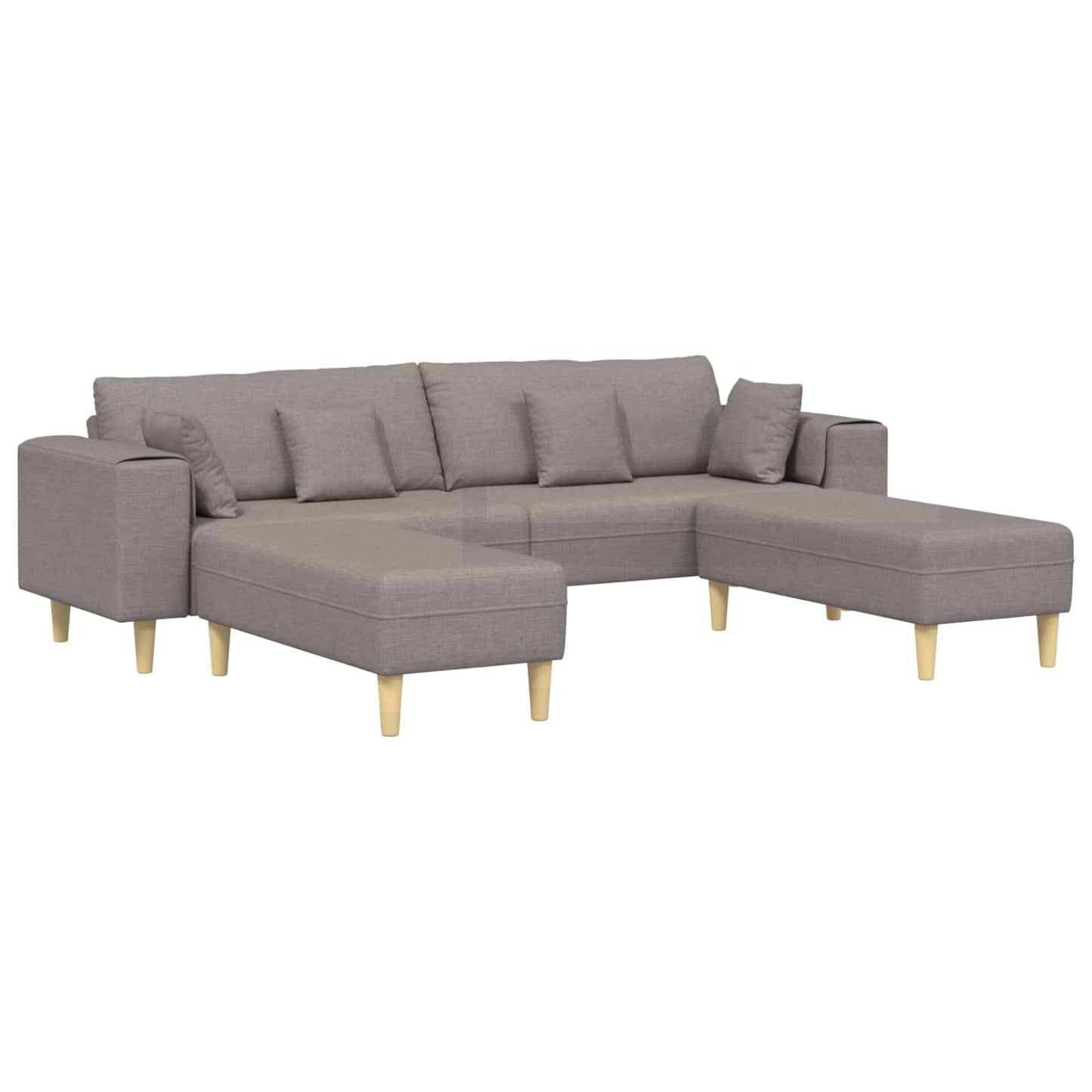 vidaXL Καναπές με μαξιλάρι 3 pcs Taupe ύφασμα