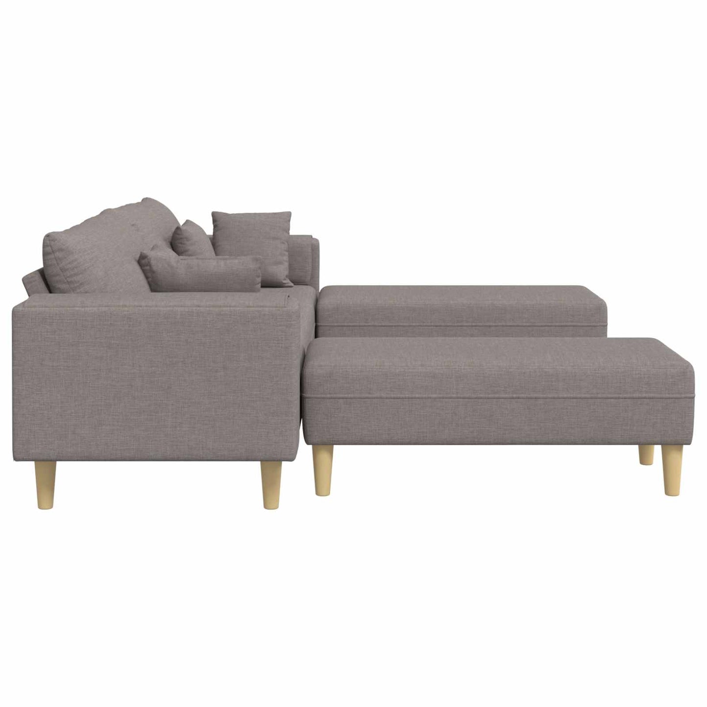 vidaXL Καναπές με μαξιλάρι 3 pcs Taupe ύφασμα