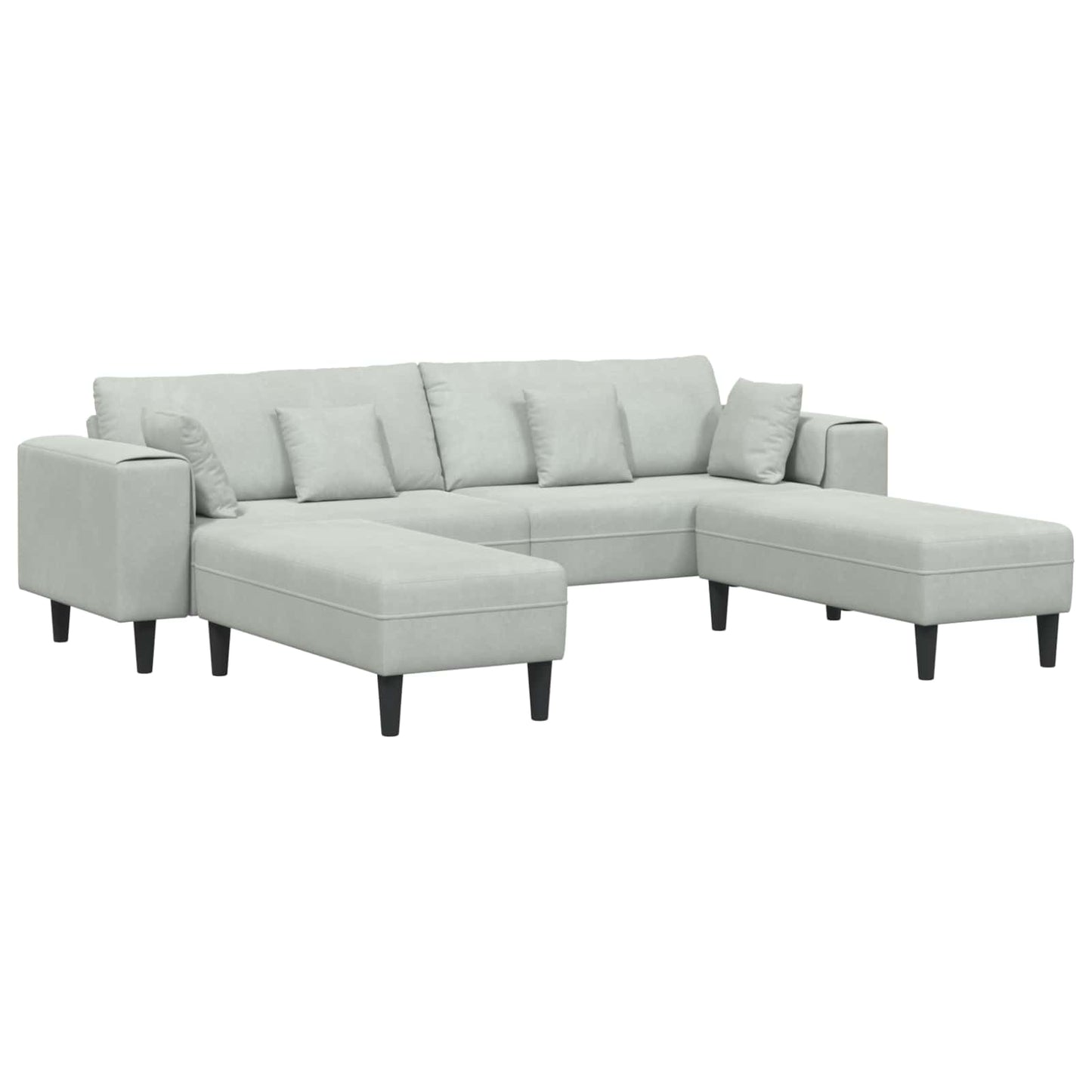 vidaXL Καναπές 3 pcs Ανοιχτό γκρι 250 x 188 x 76 εκ. Βελούδο