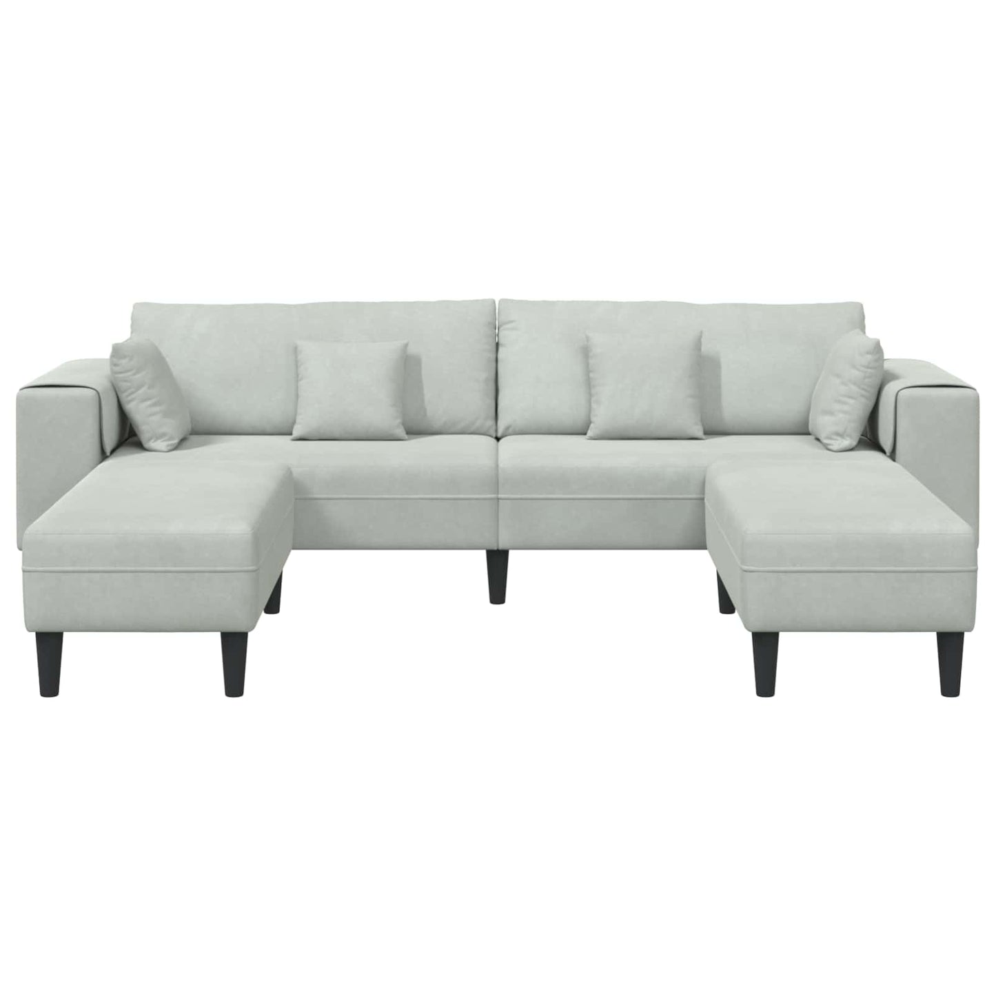vidaXL Καναπές 3 pcs Ανοιχτό γκρι 250 x 188 x 76 εκ. Βελούδο