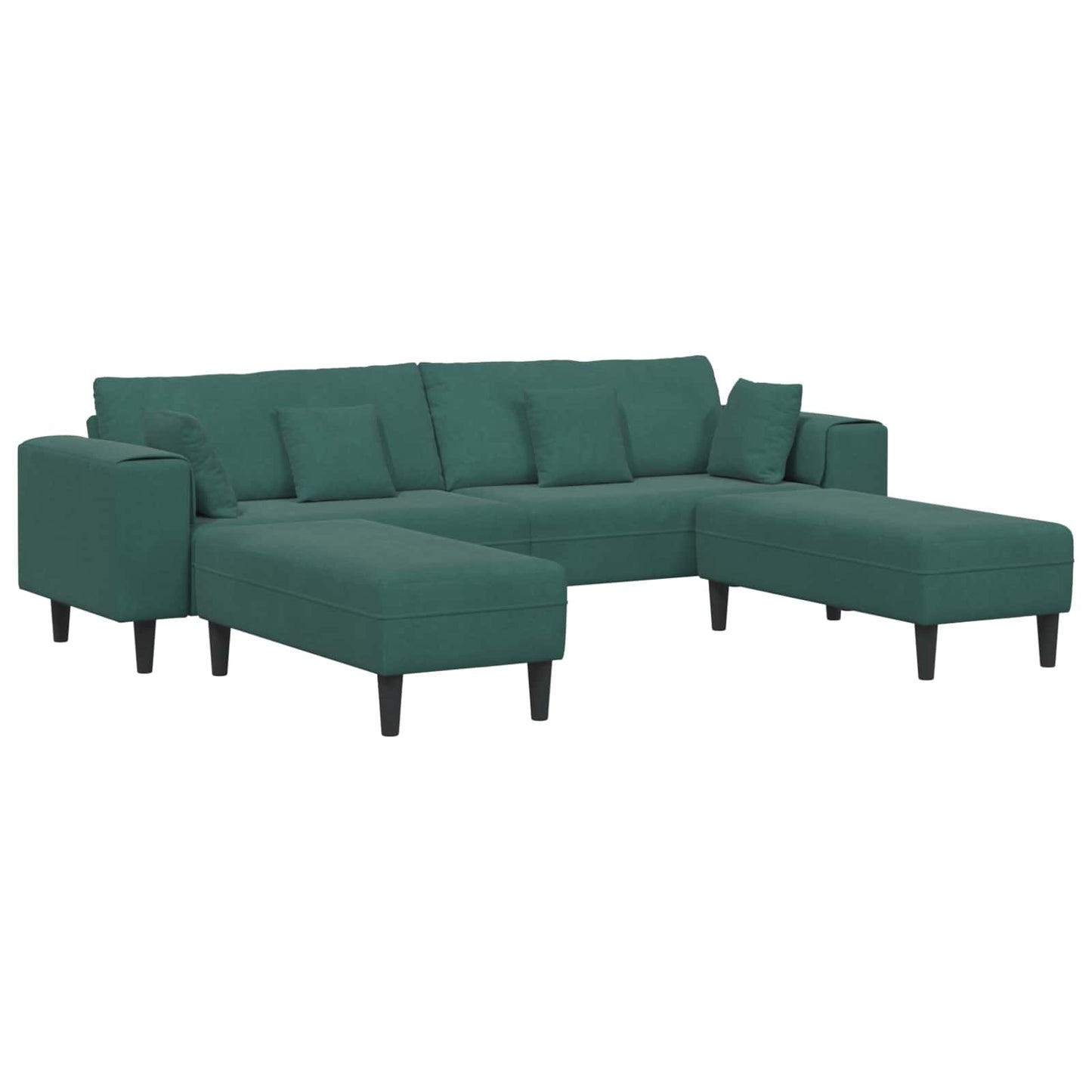 vidaXL Καναπές 3 pcs Σκούρο Πράσινο 250 x 188 x 76 εκ. Βελούδο