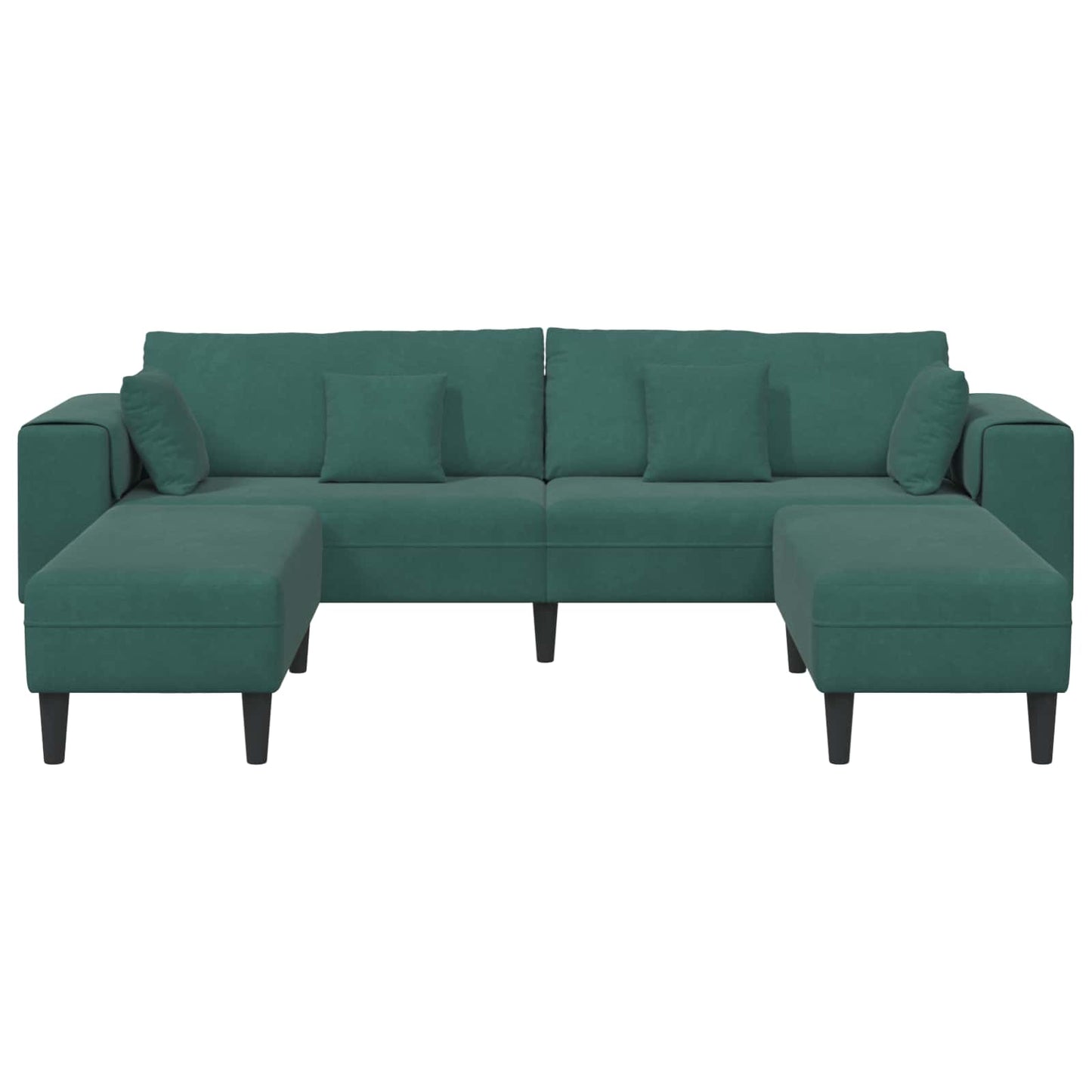 vidaXL Καναπές 3 pcs Σκούρο Πράσινο 250 x 188 x 76 εκ. Βελούδο