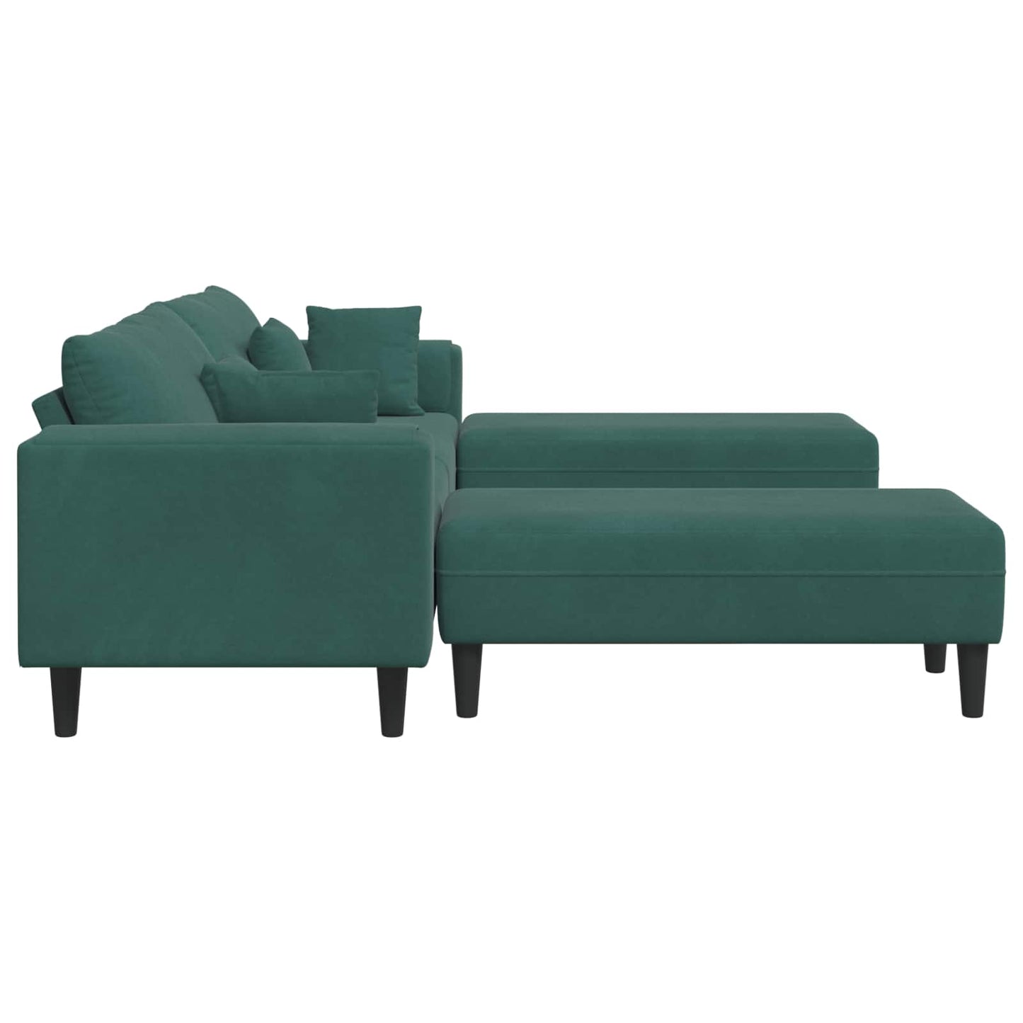vidaXL Καναπές 3 pcs Σκούρο Πράσινο 250 x 188 x 76 εκ. Βελούδο