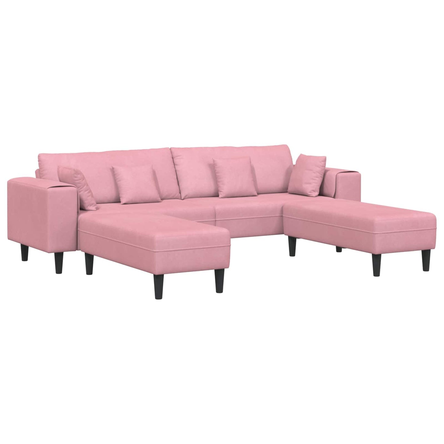 vidaXL Καναπές 3 pcs Ροζ 250 x 188 x 76 εκ. Βελούδο