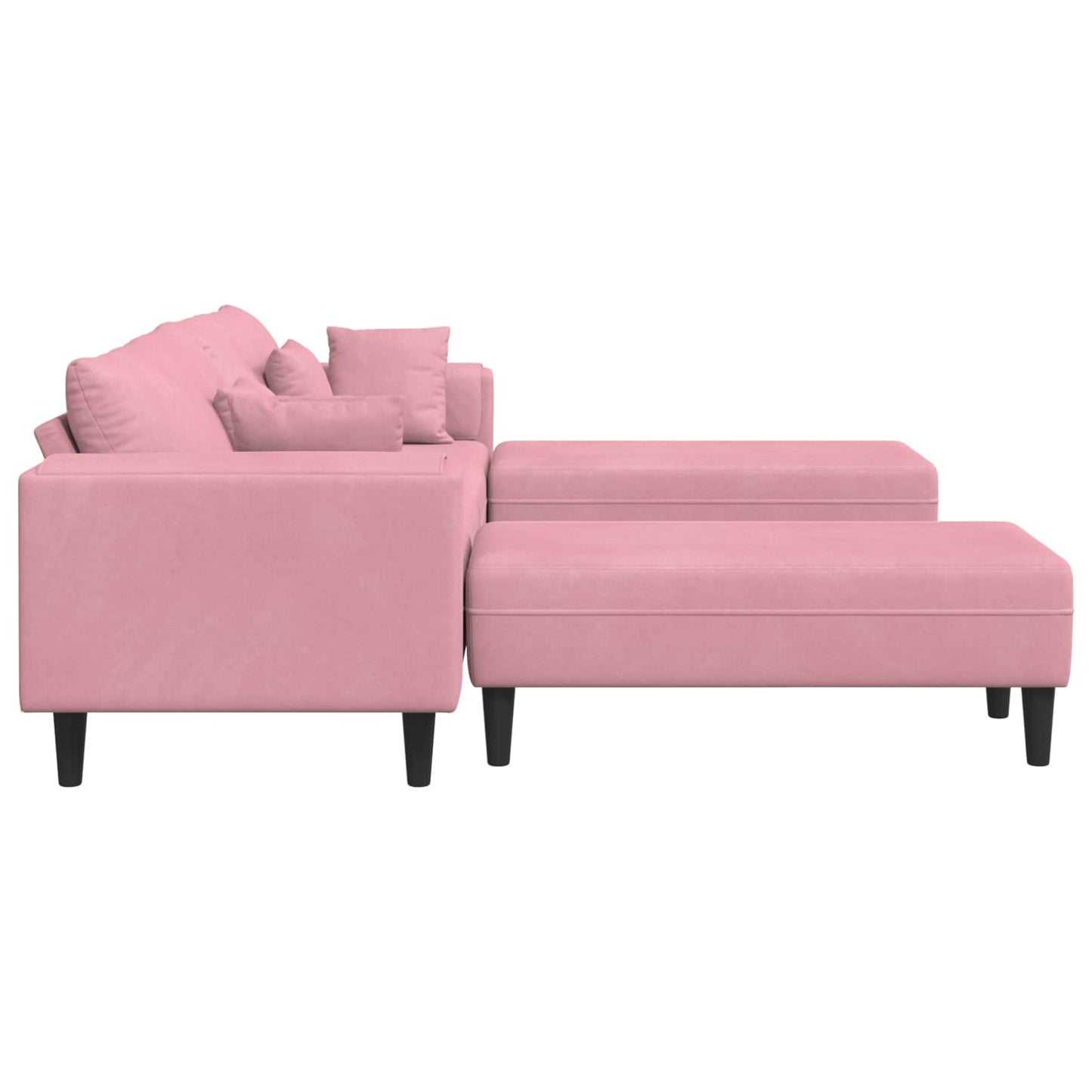 vidaXL Καναπές 3 pcs Ροζ 250 x 188 x 76 εκ. Βελούδο