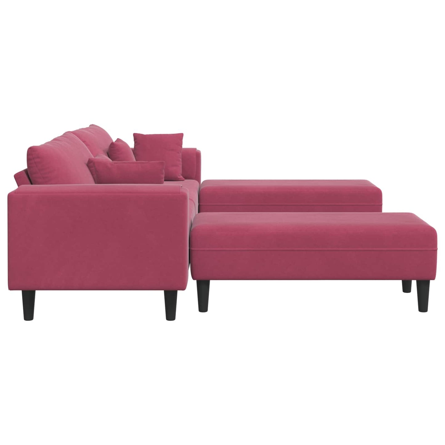 vidaXL Καναπές 3 pcs Κόκκινο 250 x 188 x 76 εκ. Βελούδο