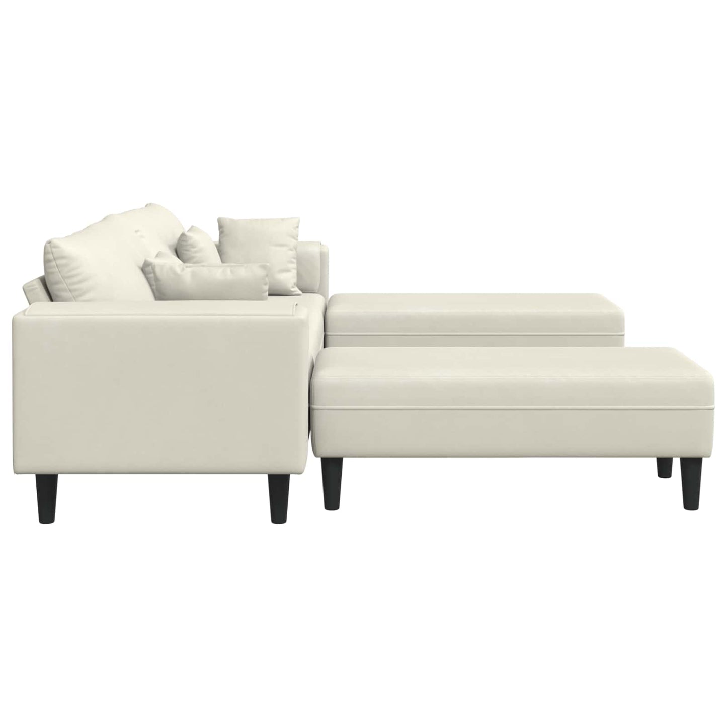 vidaXL Καναπές 3 pcs Κρεμ 250 x 188 x 76 εκ. Βελούδο