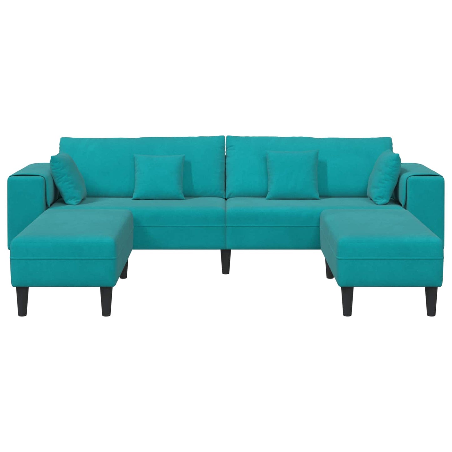 vidaXL Καναπές 3 pcs Τιρκουάζ 250 x 188 x 76 εκ. Βελούδο