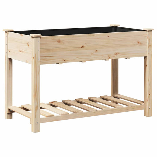 vidaXL Γλάστρα Κήπου Μπεζ 115 x 59 x 76,5 εκ Στερεό Ξύλο Πεύκου