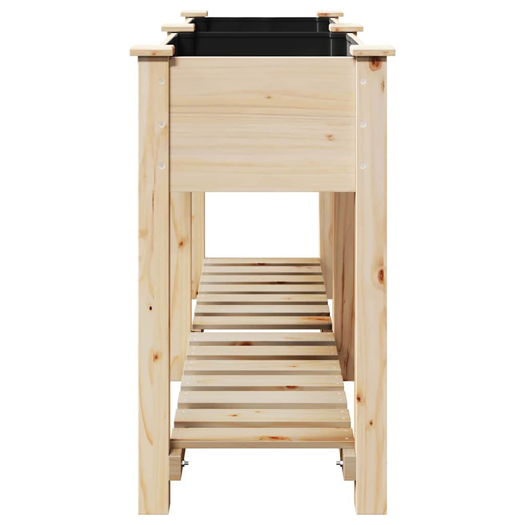 vidaXL Γλάστρα Κήπου Μπεζ 161 x 43 x 76,5 εκ Στερεό Ξύλο Πεύκου