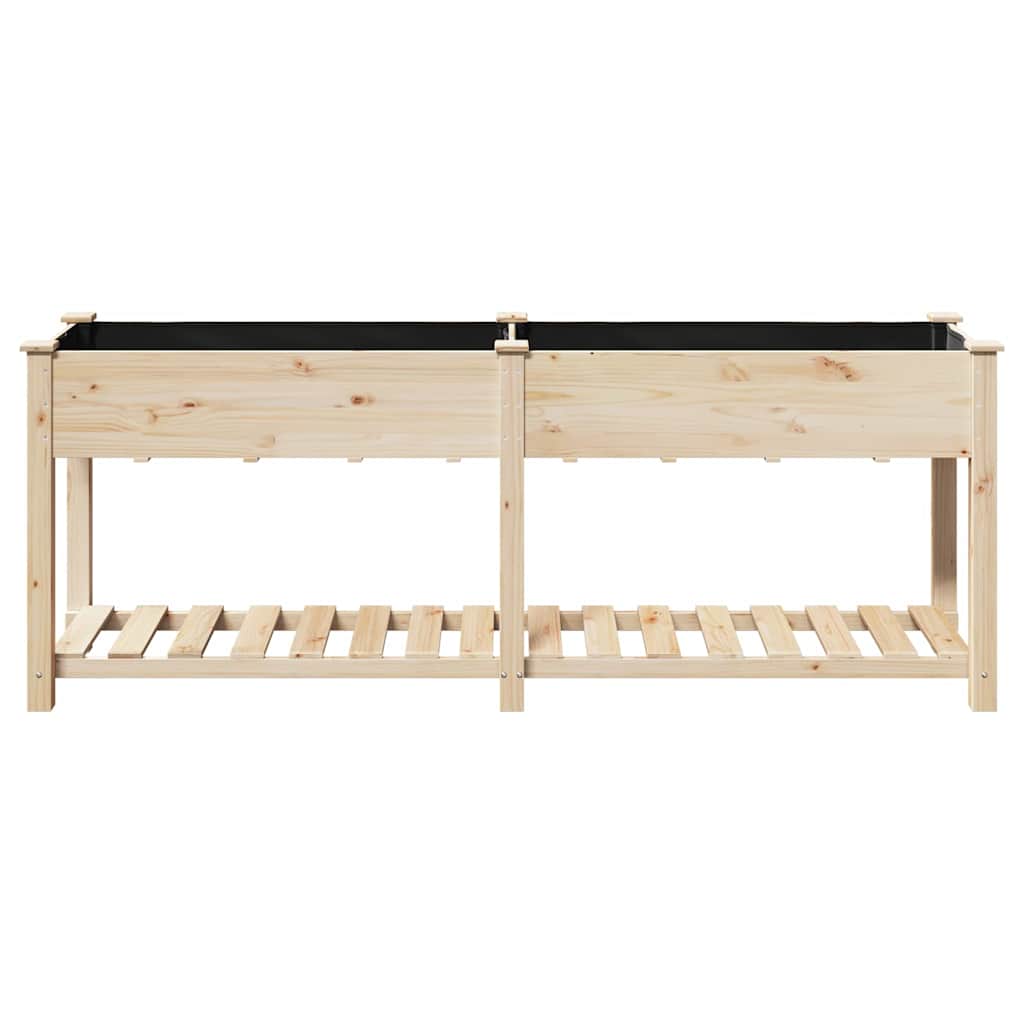 vidaXL Γλάστρα Κήπου Μπεζ 203 x 53 x 76,5 εκ Στερεό Ξύλο Πεύκου