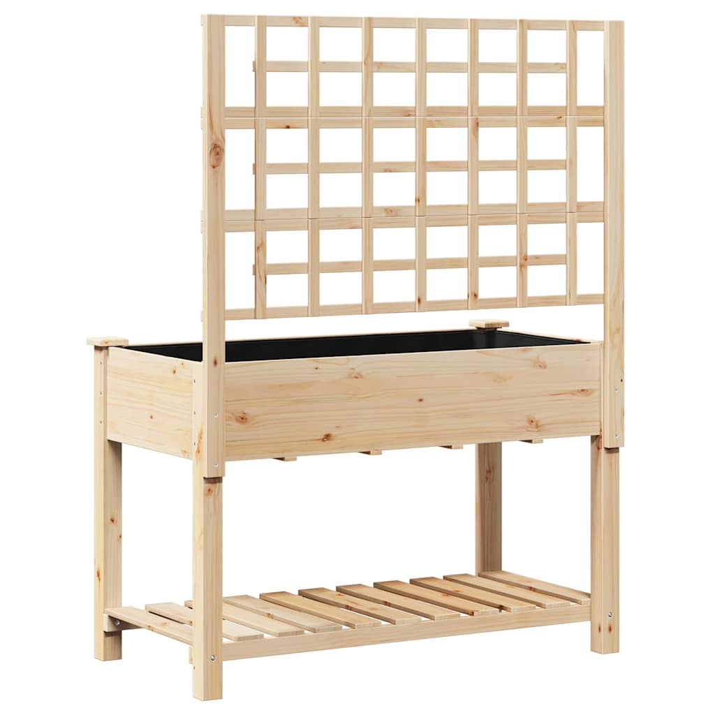 vidaXL Γλάστρα Κήπου Μπεζ 115 x 60,5 x 153 εκ. Στερεό Ξύλο Πεύκου