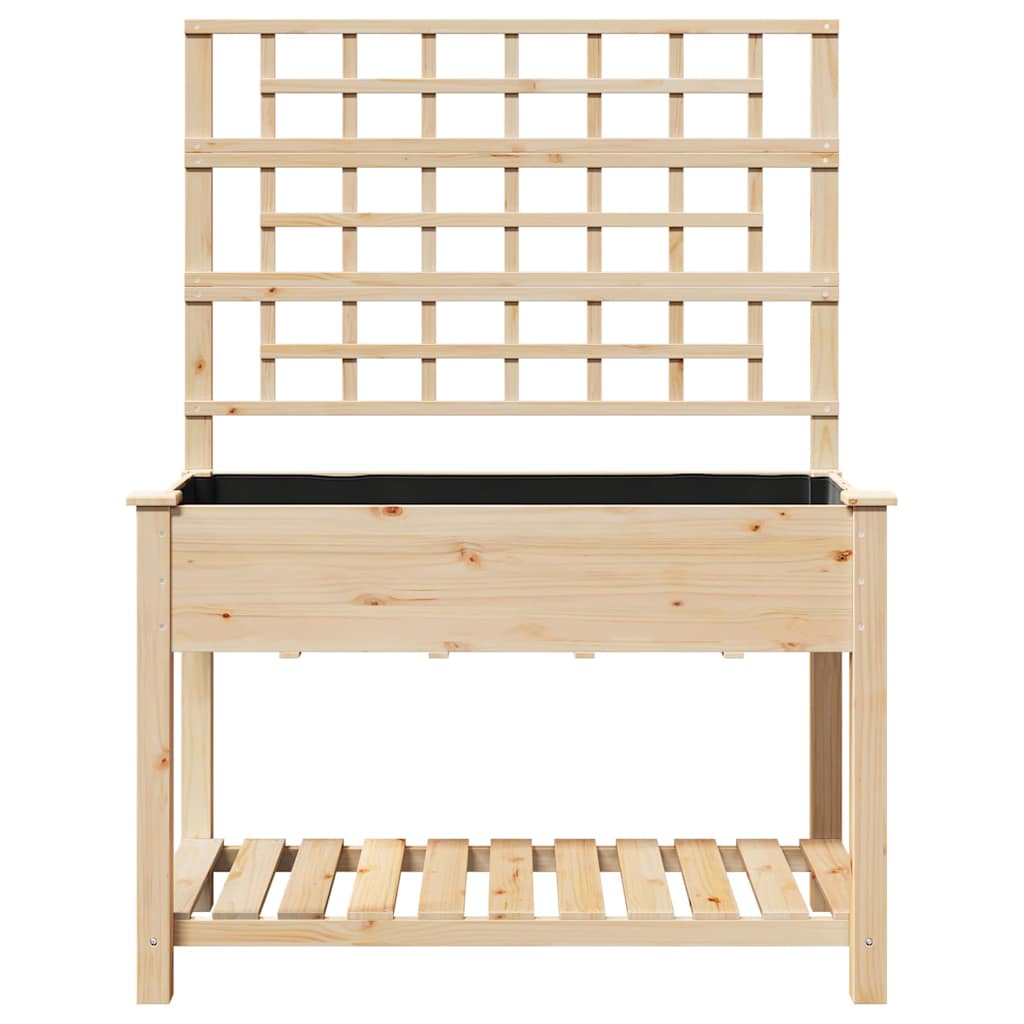 vidaXL Γλάστρα Κήπου Μπεζ 115 x 60,5 x 153 εκ. Στερεό Ξύλο Πεύκου