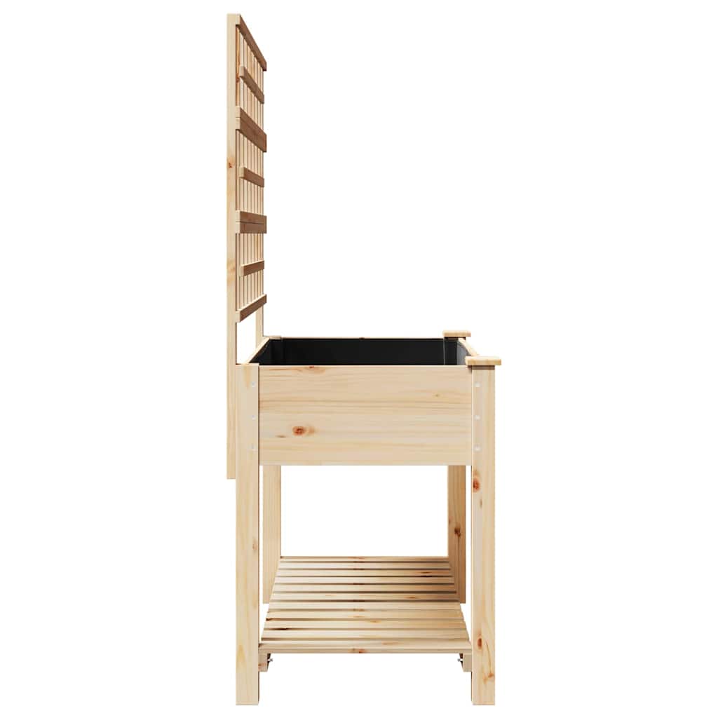 vidaXL Γλάστρα Κήπου Μπεζ 115 x 60,5 x 153 εκ. Στερεό Ξύλο Πεύκου