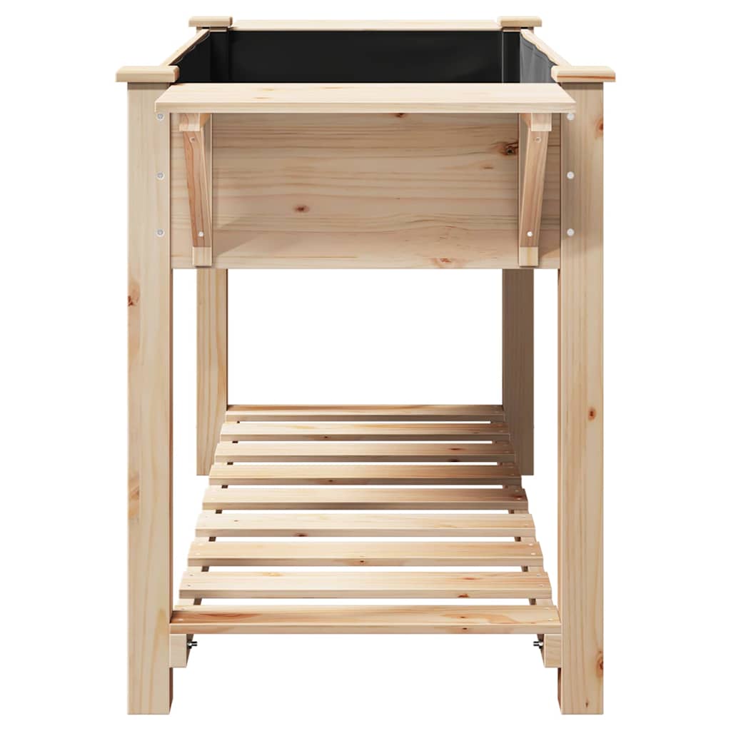 vidaXL Γλάστρα Κήπου Μπεζ 155 x 59 x 76,5 εκ. Στερεό Ξύλο Πεύκου