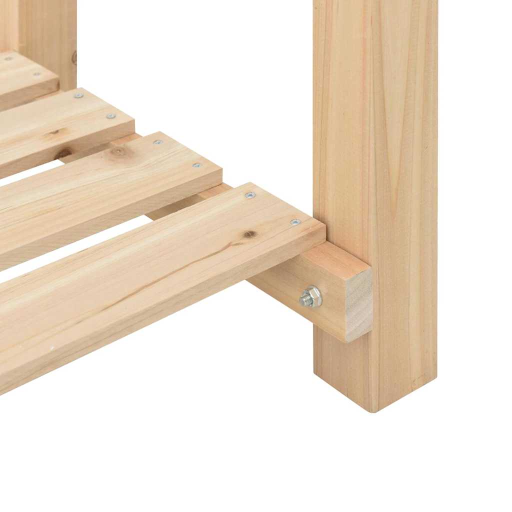 vidaXL Γλάστρα Κήπου με ράφι Μπεζ 45 x 45 x 76,5 εκ Στερεό Ξύλο Πεύκου