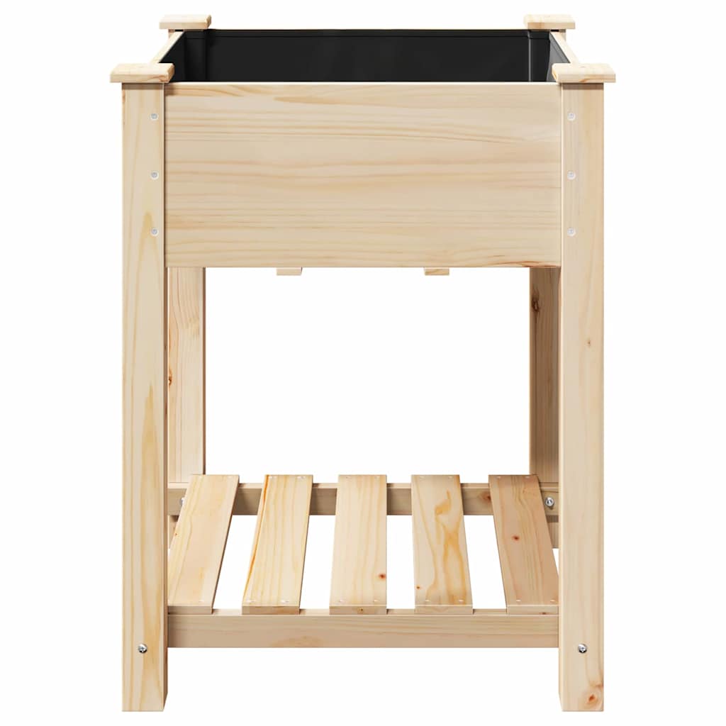 vidaXL Γλάστρα Κήπου Μπεζ 60,5 x 60 x 76,5 εκ Στερεό Ξύλο Πεύκου