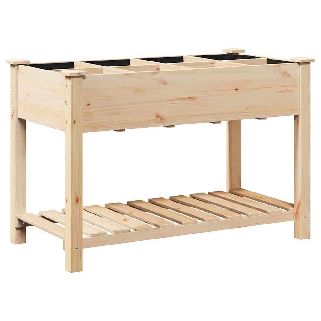 vidaXL Γλάστρα Κήπου Μπεζ 115 x 59 x 76,5 εκ Στερεό Ξύλο Πεύκου